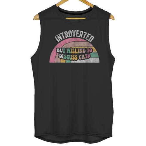Introverted But Willing To Discuss Cats Rainbow Unisex Tank Top - Raresse