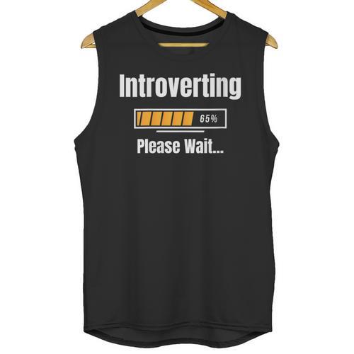 Introverting Please Wait Humor Sarcastic Geek Gamer Jokes Unisex Tank Top - Raresse