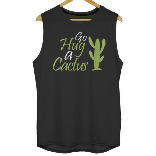 Introverts Sassy Saying Sassy Quote No Hugs Go Hug Cactus Unisex Tank Top - Raresse