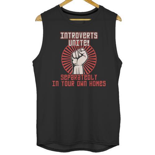 Introverts Unite Introverting Introverts At Home Unisex Tank Top - Raresse