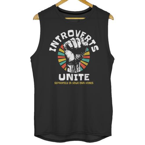 Introverts Unite Separately Own Homes Emblem Unisex Tank Top - Raresse