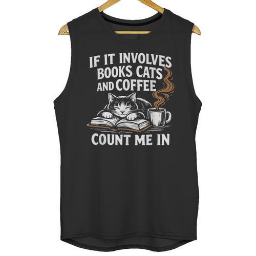 If It Involves Cats Books Coffee Introvert Pet Lover Unisex Tank Top - Raresse