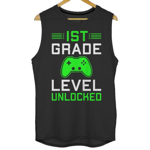 Kids 1st Grade Level Unlocked Back To School Gamer Graduation Unisex Tank Top - Best Gift Smart