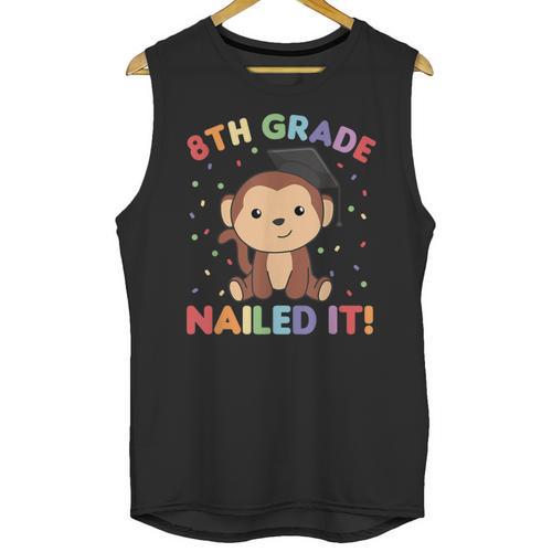 Kids 8th Grade Nailed It Monkey Graduation Unisex Tank Top - Best Gift Smart