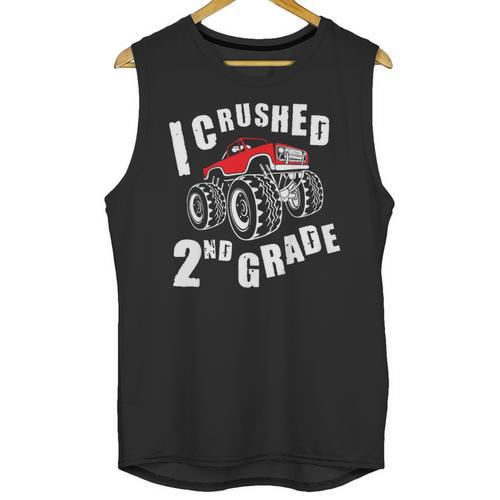 Kids I Crushed 2nd Grade Monster Truck School Graduation Unisex Tank Top - Best Gift Smart