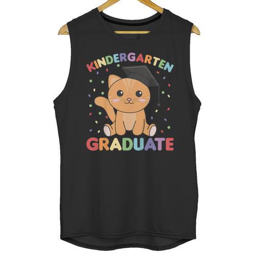 Kids Kindergarten Graduate Cat Graduation Unisex Tank Top - Best Gift Smart