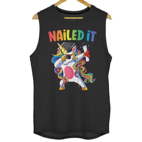 Kids Kindergarten Graduation Shirt Unicorn Graduate Nailed It Unisex Tank Top - Best Gift Smart