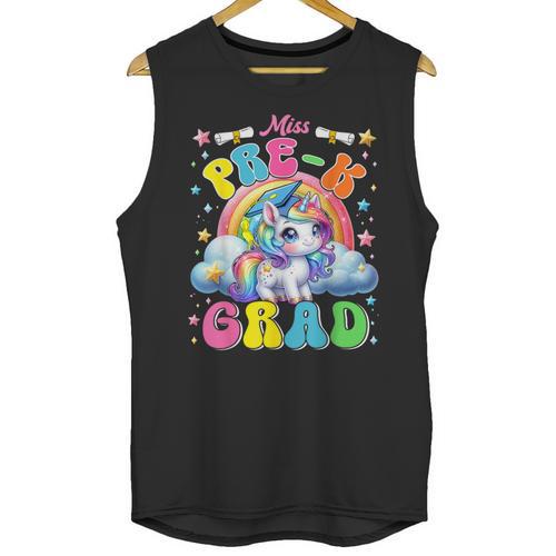Kids Miss Pre-K Grad Graduation Cute Unicorn Rainbow Girls Unisex Tank Top - Best Gift Smart