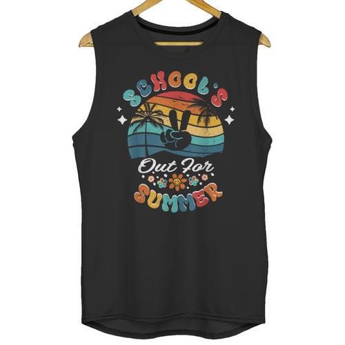 Last Day Of School Groovy Graduation School's Out For Summer Unisex Tank Top - Best Gift Smart