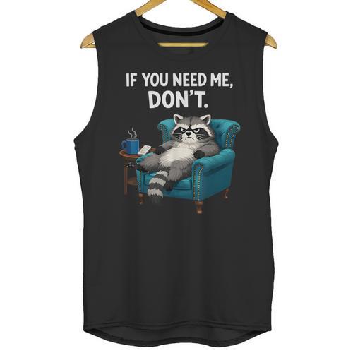 Lazy Raccoon Sarcastic Introvert Humor Japanese Animal Unisex Tank Top - Raresse