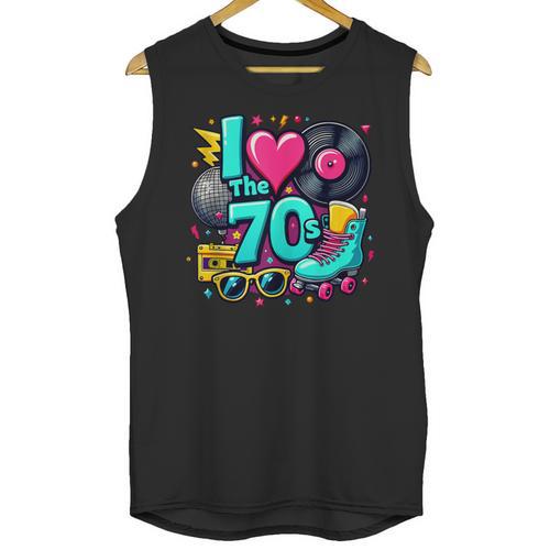 I Love The 70s Vintage Cassette Roller Vinyl Nostalgia 70s Unisex Tank Top - Figerry