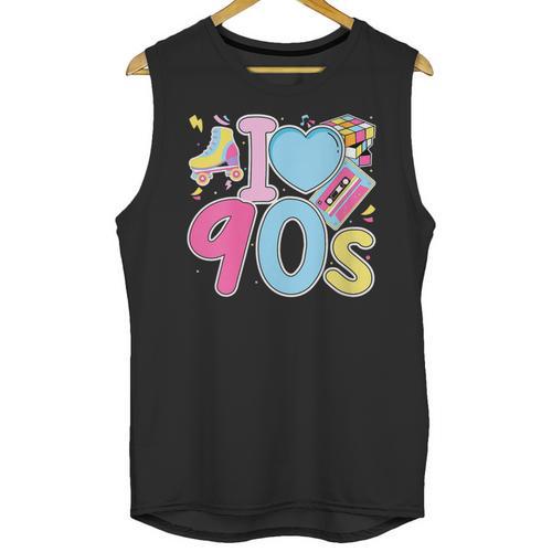 I Love 90's Retro Style Nostalgia Vibe 1990's Party Unisex Tank Top - Figerry
