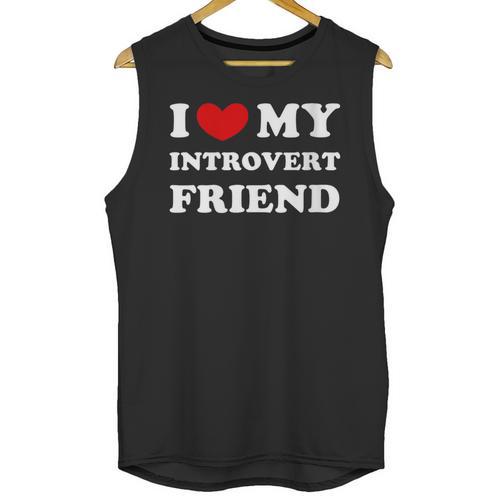 I Love My Introvert Friend I Heart My Introvert Friend Unisex Tank Top - Raresse