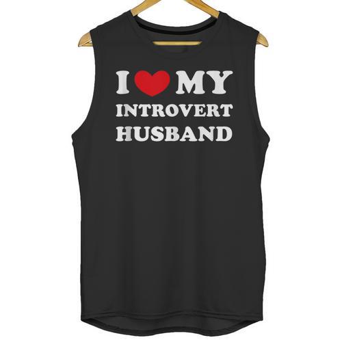 I Love My Introvert Husband I Heart My Introvert Husband Unisex Tank Top - Raresse