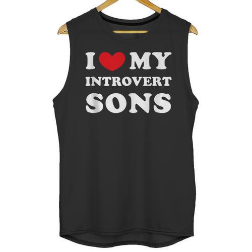 I Love My Introvert Sons I Heart My Introvert Sons Unisex Tank Top - Raresse