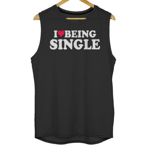 I Love Being Single Red Heart Anxious & Introvert Girl Club Unisex Tank Top - Raresse