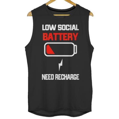 Low Social Battery Need Recharge Introvert Self-Care Unisex Tank Top - Raresse