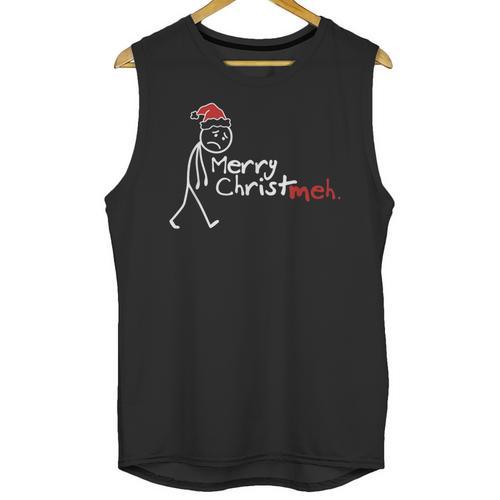 Merry Christ-Meh Christmas Introvert Unisex Tank Top - Raresse