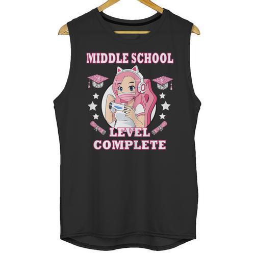 Middle School Level Complete Gaming Graduation Anime Girl Unisex Tank Top - Best Gift Smart