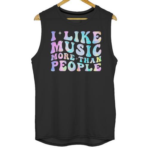 I Like Music More Than People Introvert Musician Retro Unisex Tank Top - Raresse