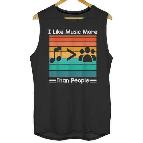 I Like Music More Than People Introvert Saying Quote Unisex Tank Top - Raresse
