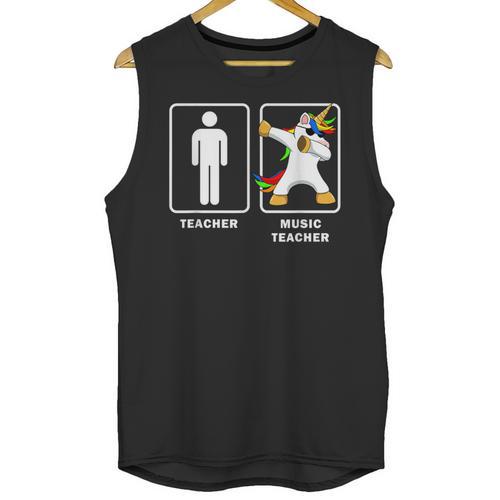 Music Teacher Dabbing Unicorn Graduation Shirt Unisex Tank Top - Best Gift Smart