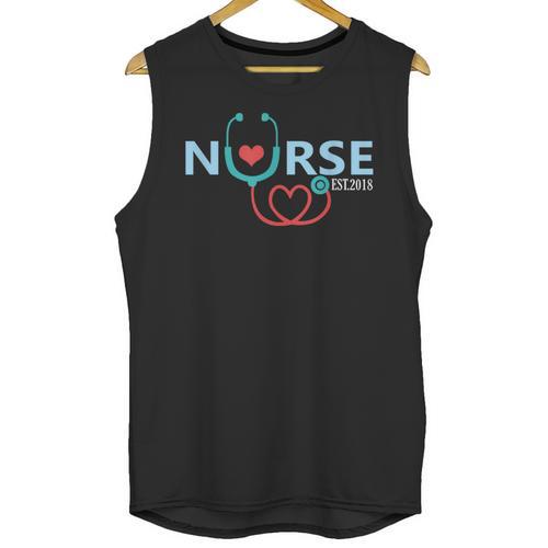 New Nurse Est 2018 T-Shirt Nursing School Graduation Unisex Tank Top - Best Gift Smart