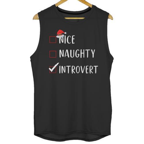 Nice Naughty Introvert List Christmas Introvert Unisex Tank Top - Raresse