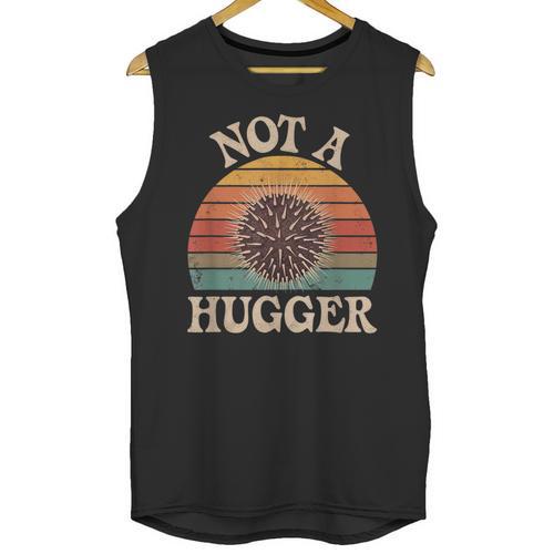 Not A Hugger Retro Sea Urchin Sarcastic Introvert Unisex Tank Top - Raresse