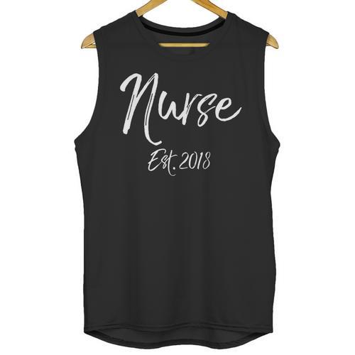 Nurse Est 2018 Shirt Cute Nursing School Graduation Unisex Tank Top - Best Gift Smart
