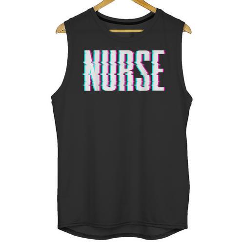 Nurse Glitch Aesthetic Graduation Nurse Glitch Graphic Art Unisex Tank Top - Best Gift Smart
