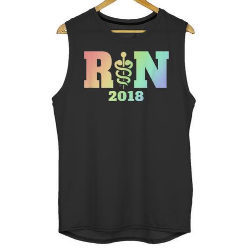 Nurse Graduation Shirt RN Est 2018 Rainbow Tshirt Unisex Tank Top - Best Gift Smart