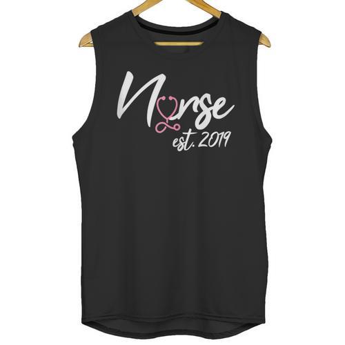 Nursing School Survivor Apparel Graduation Nurse RN EST 2019 Unisex Tank Top - Best Gift Smart