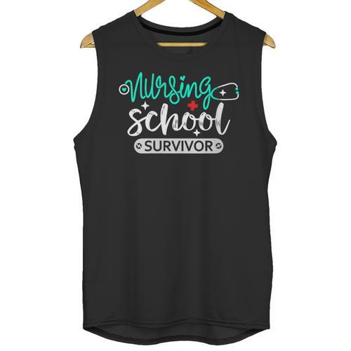 Nursing School Survivor RN Grad Nurse Graduation Student Unisex Tank Top - Best Gift Smart