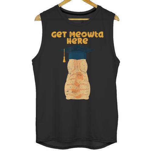 Orange Tabby Cat Graduation Distressed Shirt For Grads For Men Women Girls Kids Unisex Tank Top - Best Gift Smart