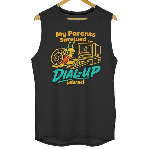 My Parents Survived Dial Up Internet Nostalgia 90s Unisex Tank Top - Figerry