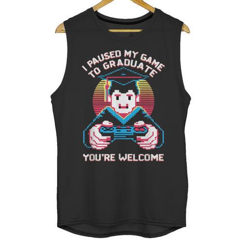 I Paused My Game To Graduate 2024 Gamer Graduation Unisex Tank Top - Best Gift Smart