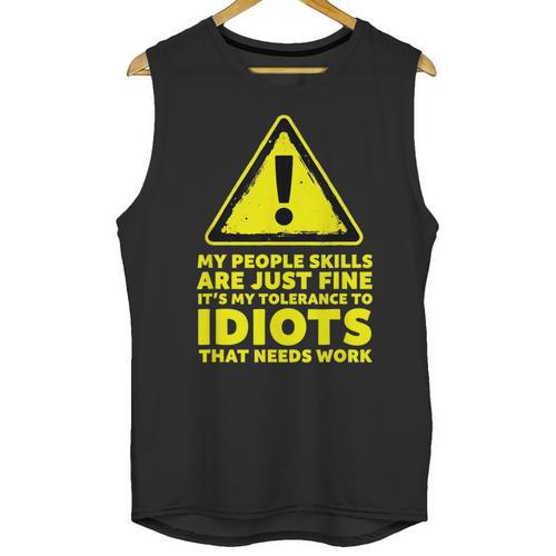My People Skills Are Just Fine Sarcastic Introvert Unisex Tank Top - Raresse