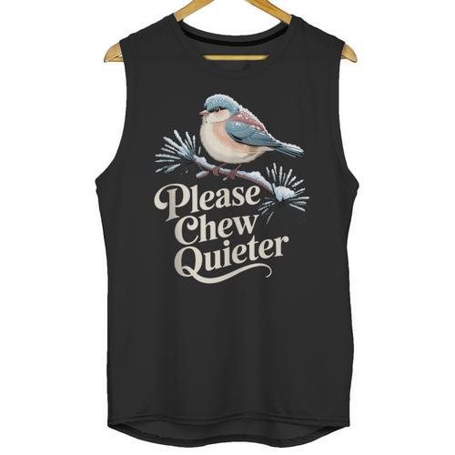 Please Chew Quieter Introvert Christmas Bird Lover Unisex Tank Top - Raresse