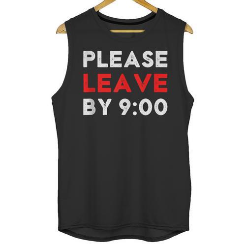 Please Leave By 9 Introvert Party Anti-Social Birthday Unisex Tank Top - Raresse