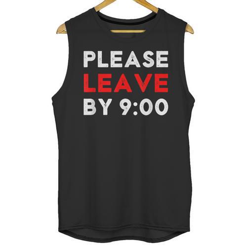 Please Leave By 9 Introvert Party Anti-Social Birthday Unisex Tank Top - Raresse