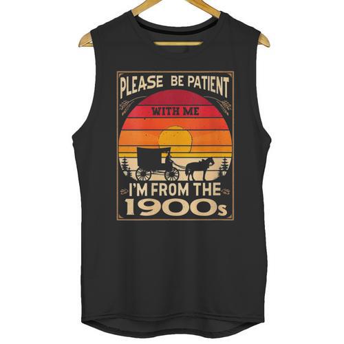 Please Be Patient I'm From The 1900s Sunset Vintage Wagon Unisex Tank Top - Figerry