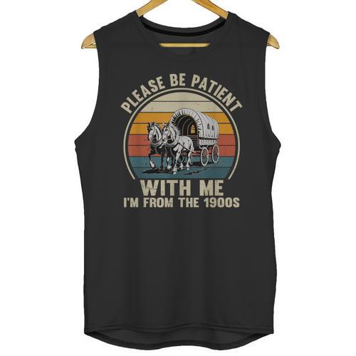 Please Be Patient With Me I'm From The 1900s Vintage Wagon Unisex Tank Top - Figerry