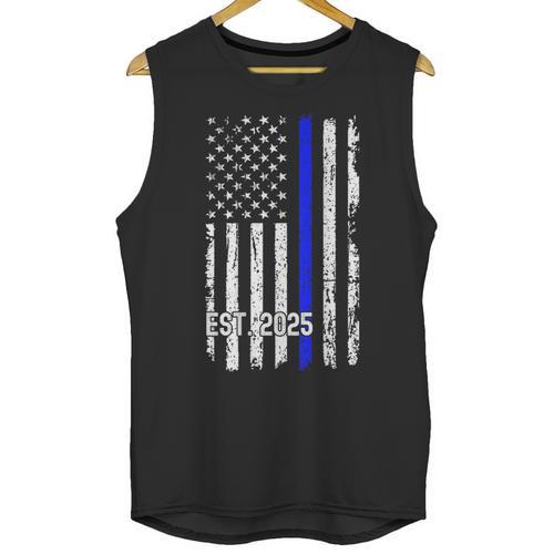 Police Graduation Est 2025 Back Print Police Academy Vintage Unisex Tank Top - Best Gift Smart