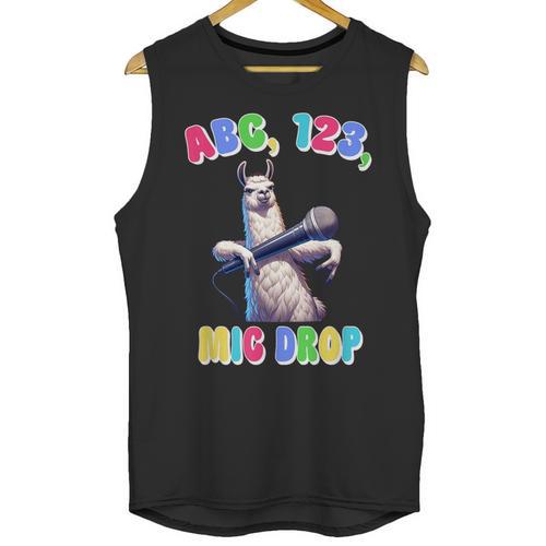 Preschool Graduate Shirt ABC 123 Mic Drop Llama Graduation Unisex Tank Top - Best Gift Smart