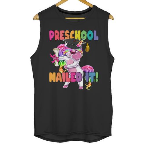 Preschool Nailed It Flossing Unicorn Graduation Shirt Unisex Tank Top - Best Gift Smart