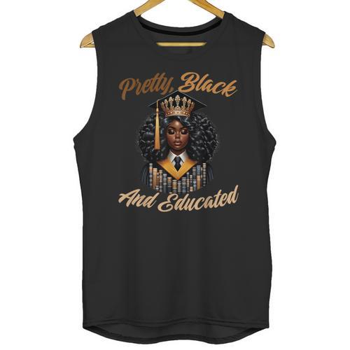 Pretty Educated African American Graduation Class 2024 Unisex Tank Top - Best Gift Smart
