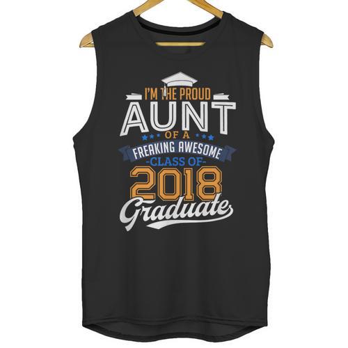 Proud Aunt Of 2018 Graduate Shirt Graduation Grad Class Unisex Tank Top - Best Gift Smart