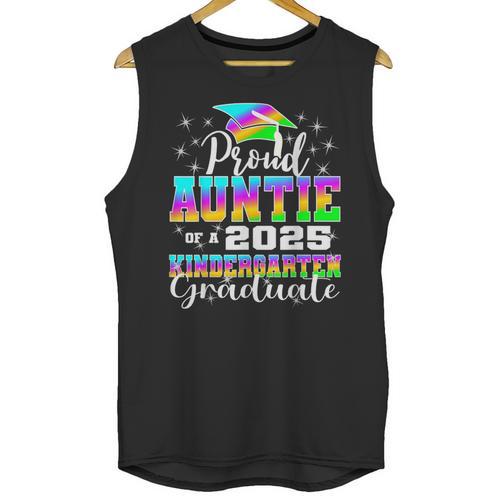 Proud Auntie Of Kindergarten Graduate 2025 Graduation Auntie Unisex Tank Top - Best Gift Smart