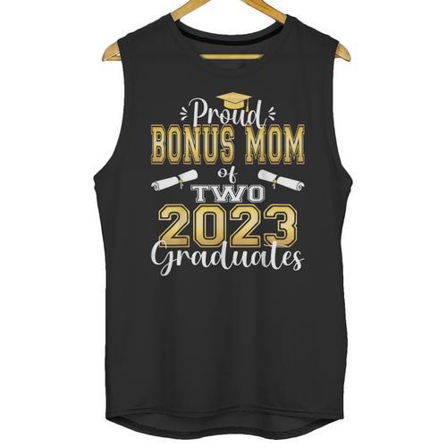 Proud Bonus Mom Of Two 2023 Graduate Class 2023 Graduation Unisex Tank Top - Best Gift Smart